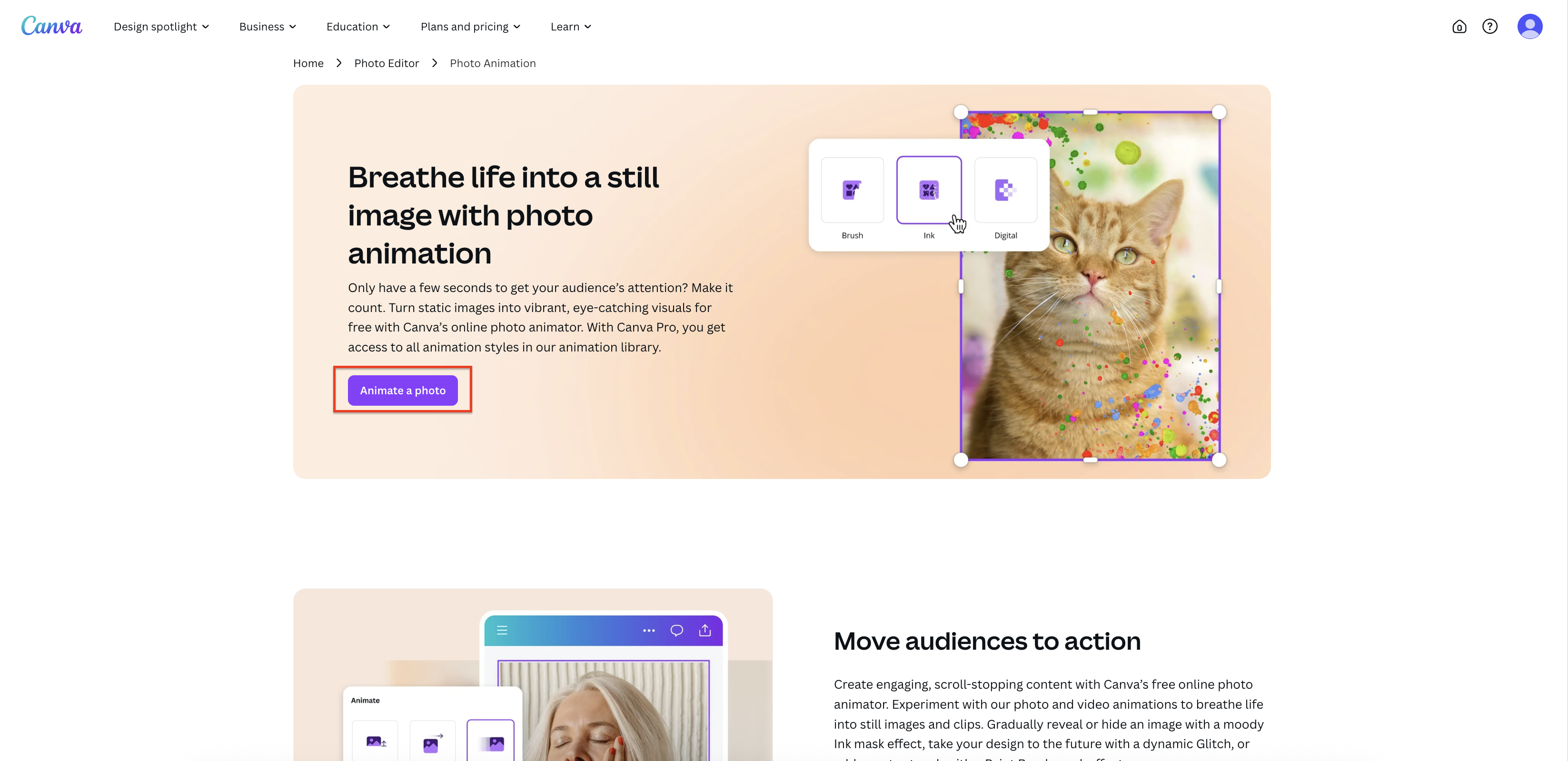 Photo animator homepage