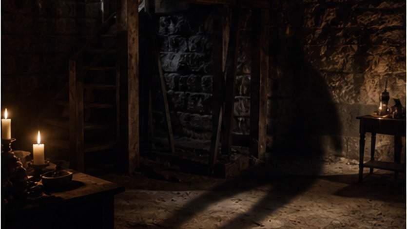 Candlelit Basement Scene