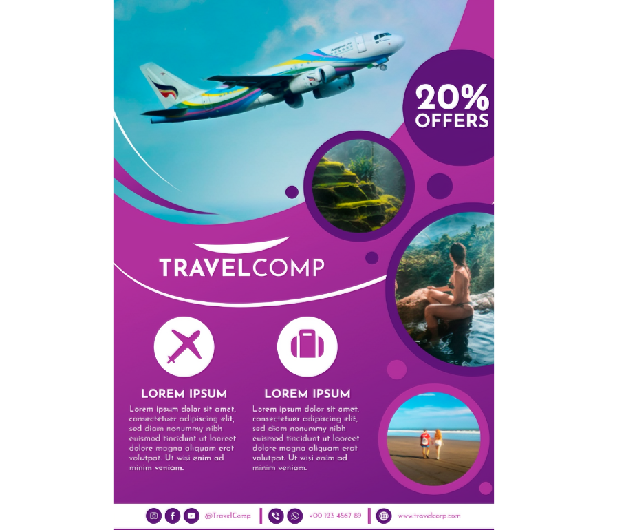 Modern travel agency offer flyer