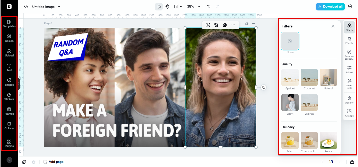 Photo editor in Pippit