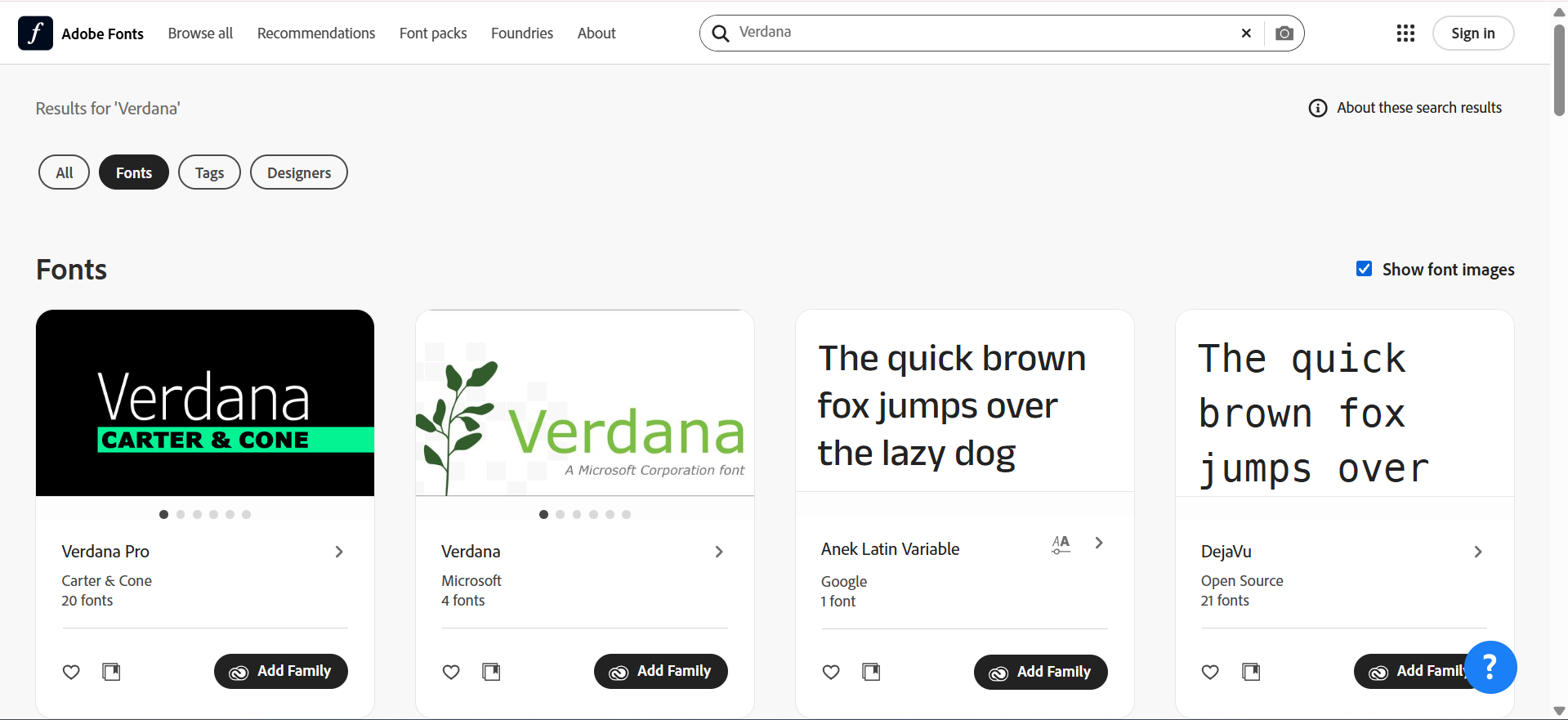 Adobe Fonts - a reliable tool to get Verdana fonts