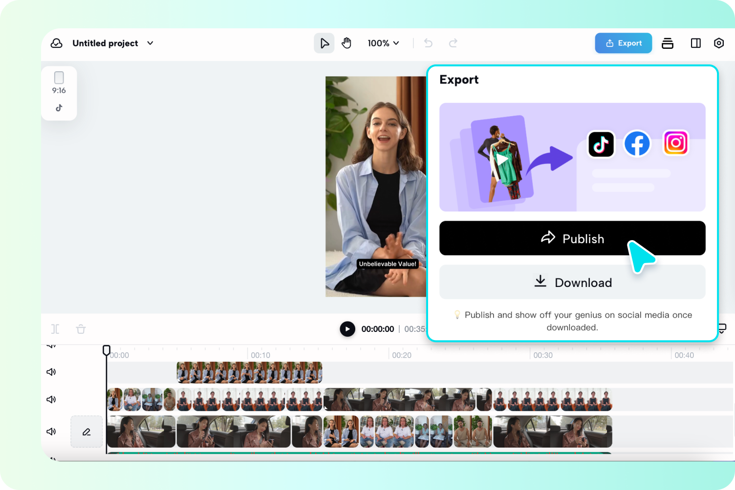 แก้ไข ส่งออก และเผยแพร่วิดีโอของคุณ