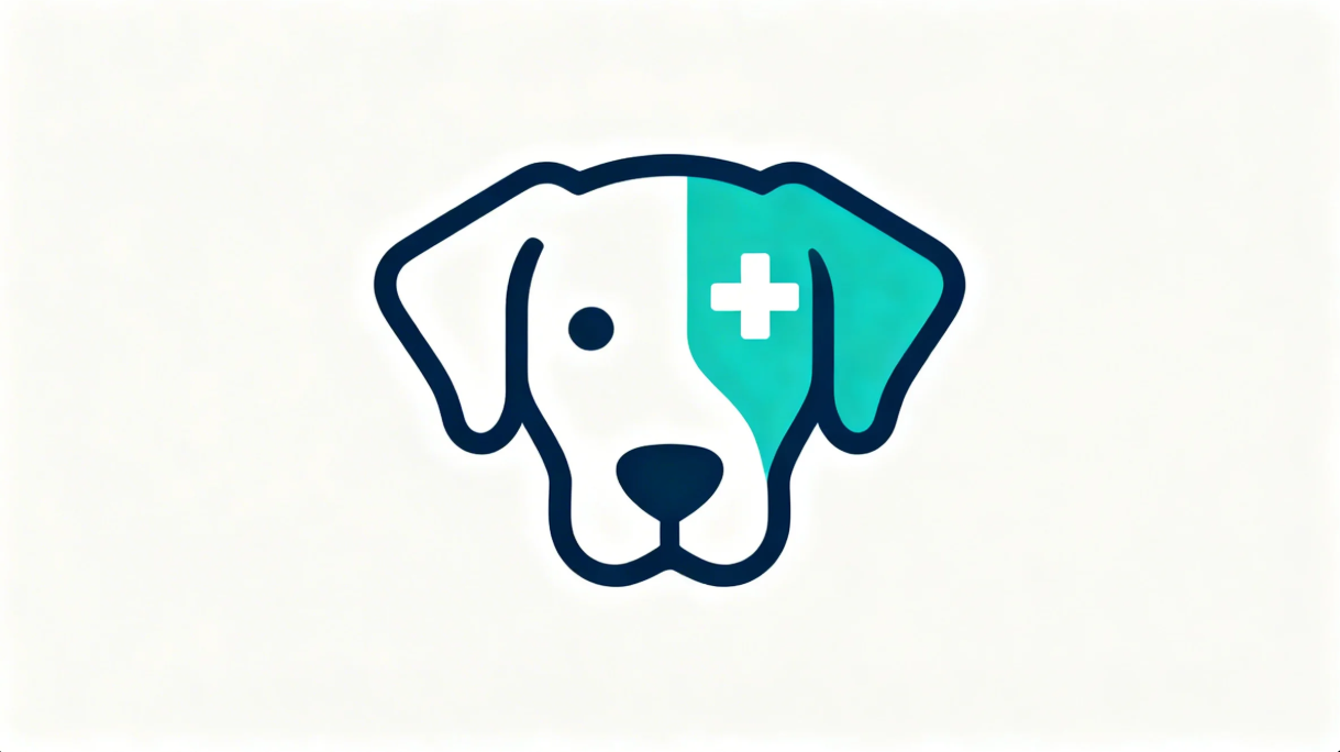 십자가가 있는 개 머리 전문 로고