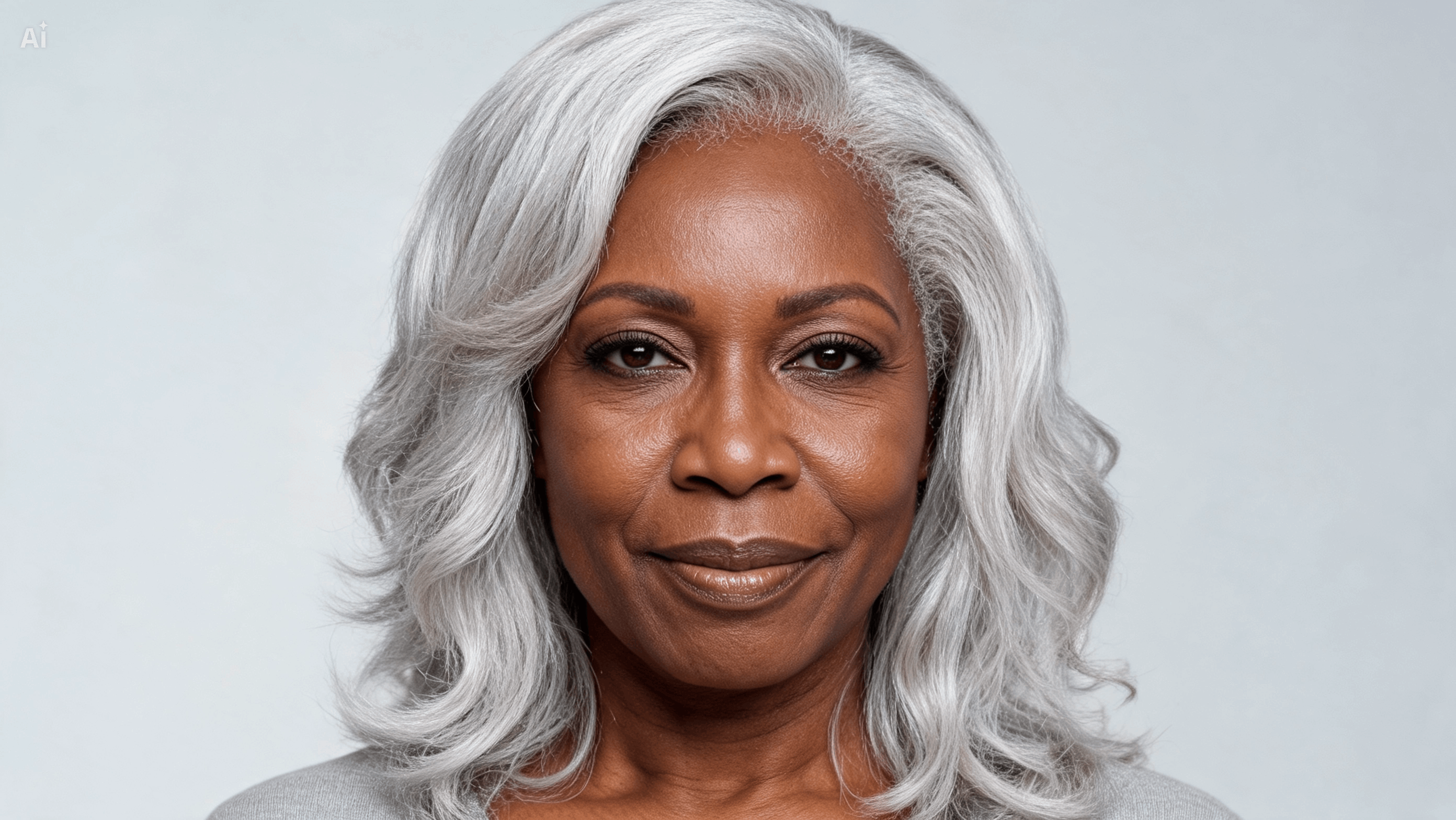 Preview white hair on real portraits
