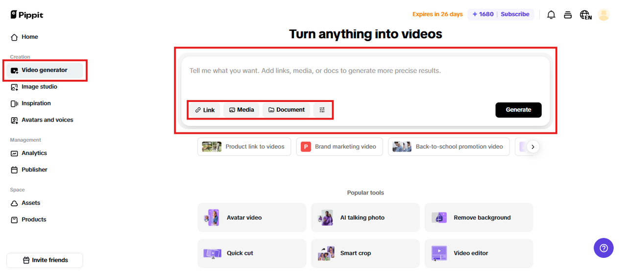 AI-powered video generator