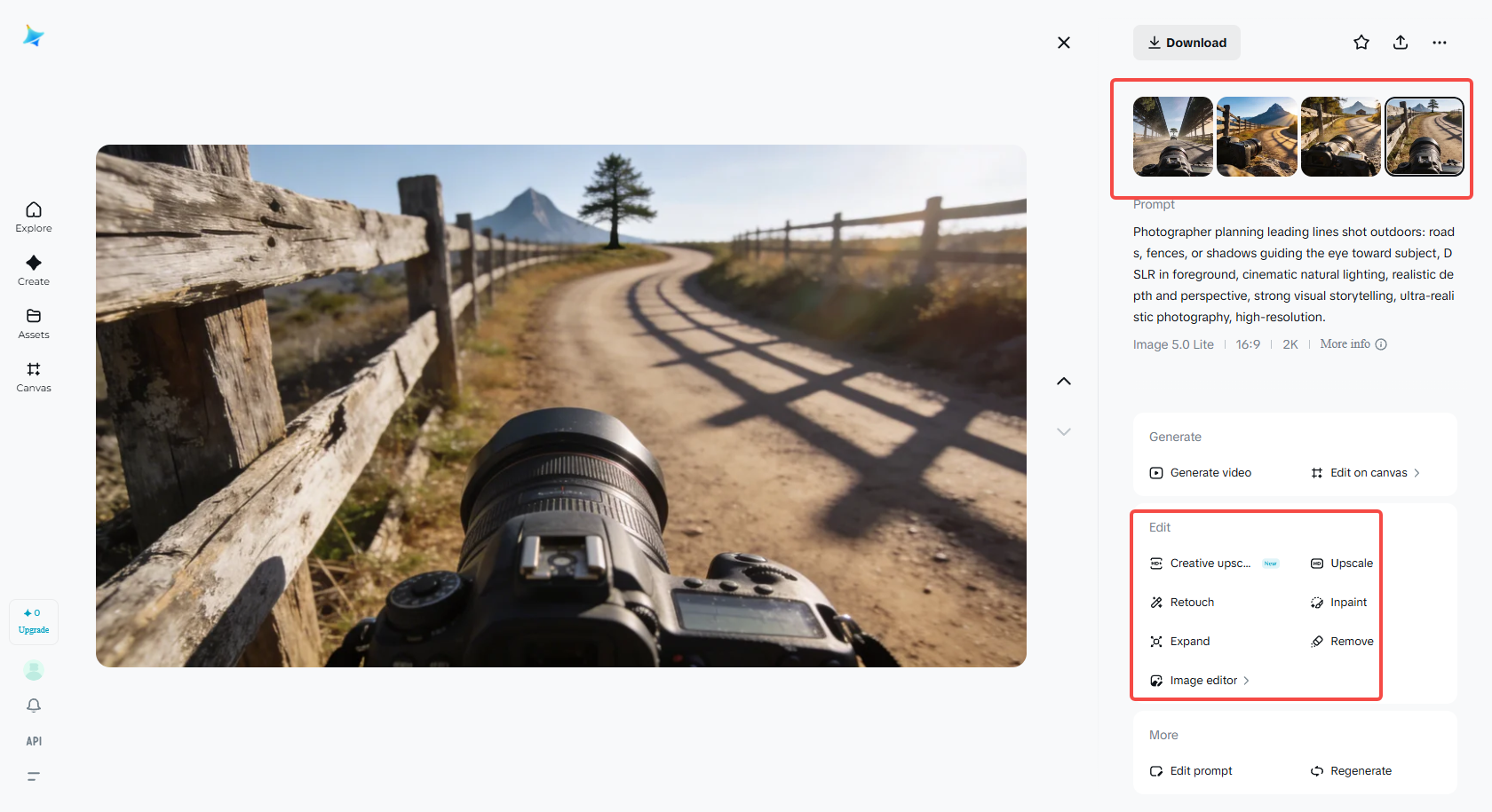 Refine with editing tools for leading lines