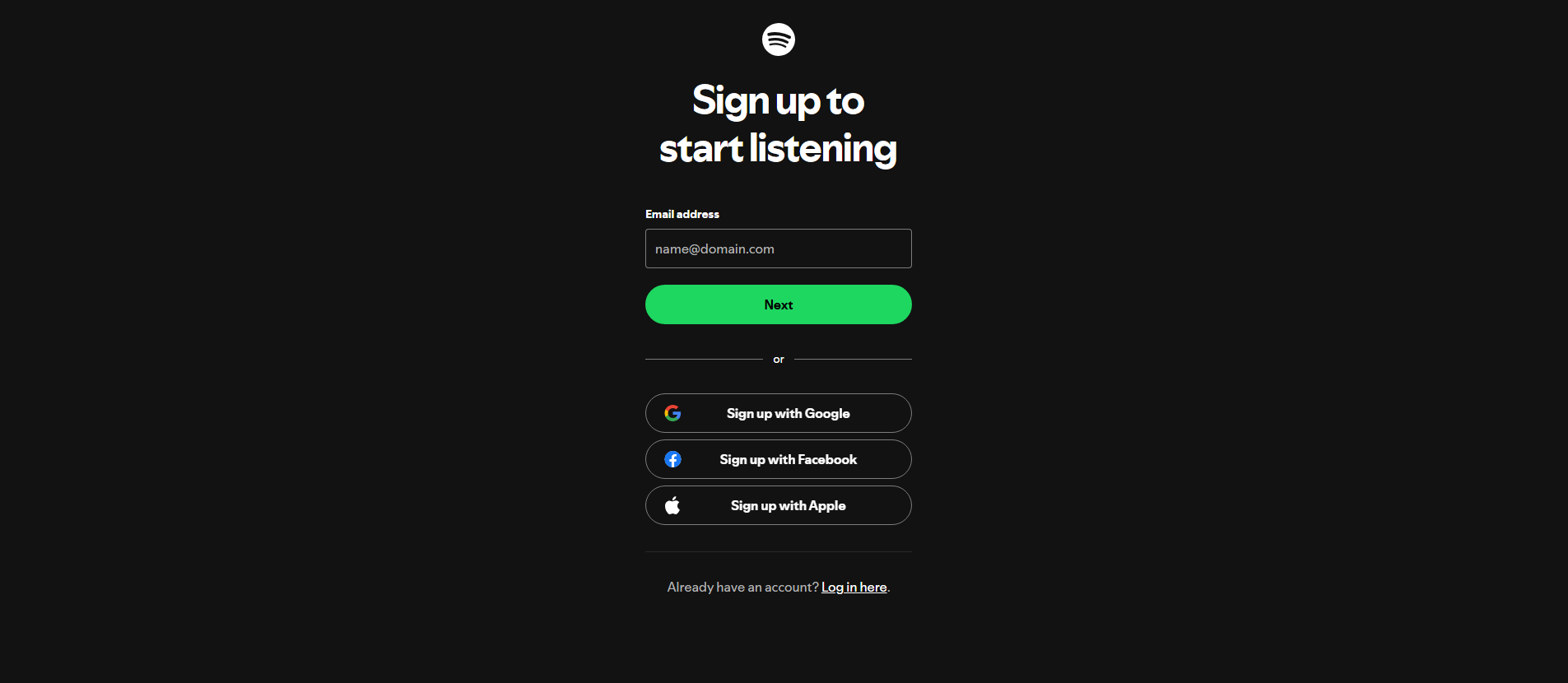 Sign up to create a new account