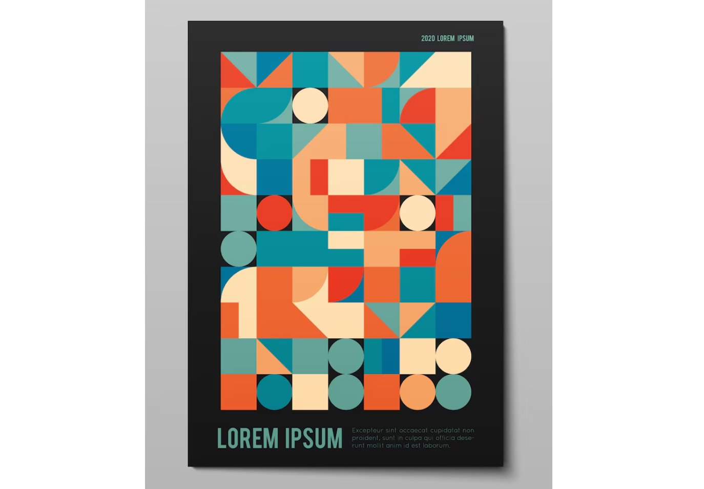 Abstract art poster with shapes