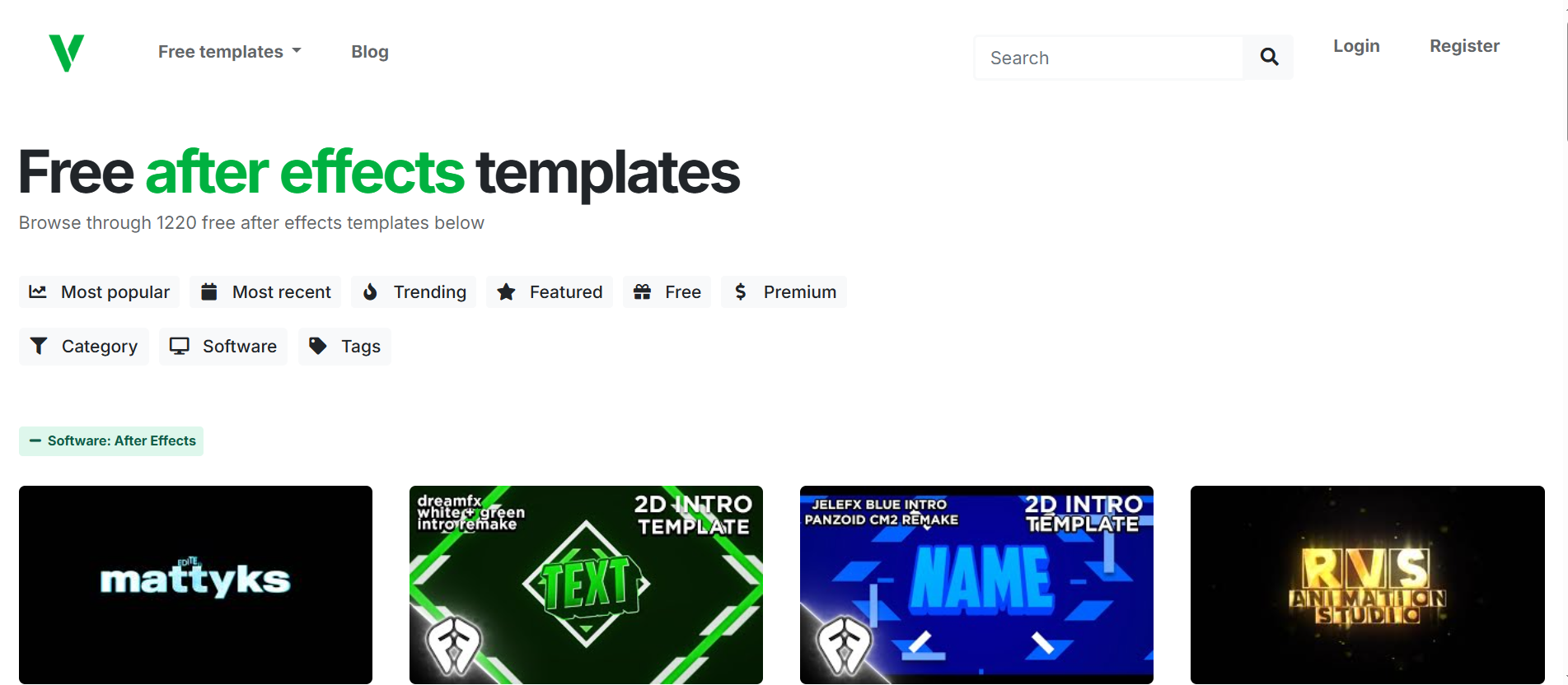 Velosofy - безкоштовні шаблони логотипів After Effects