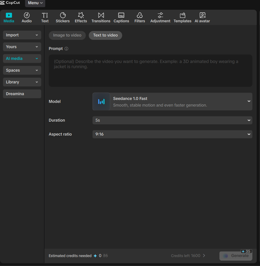 Use AI text to video