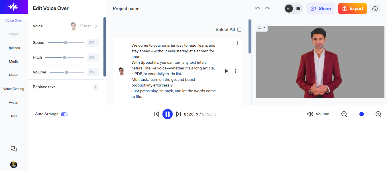 gerador de voz por IA grátis