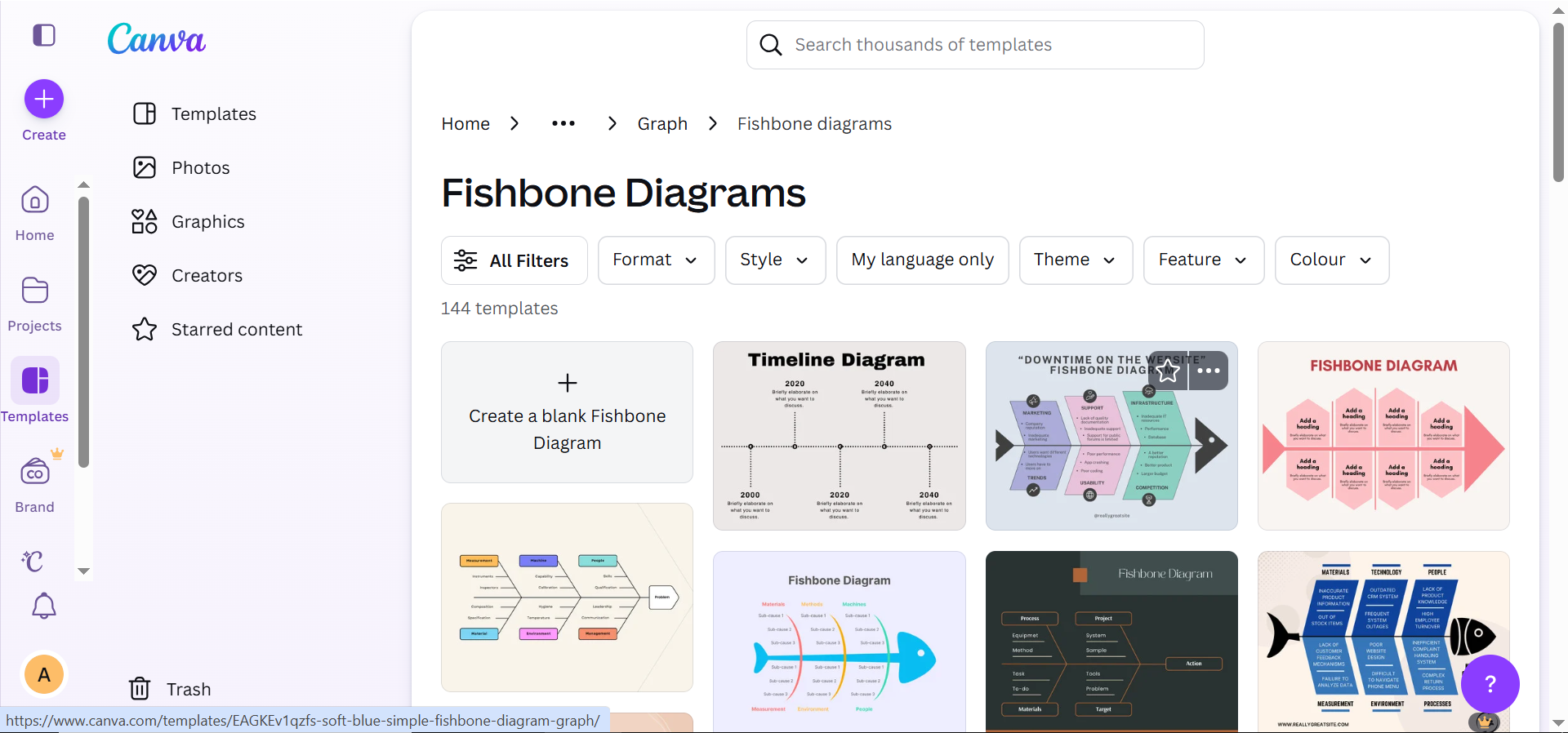 Canva homepage