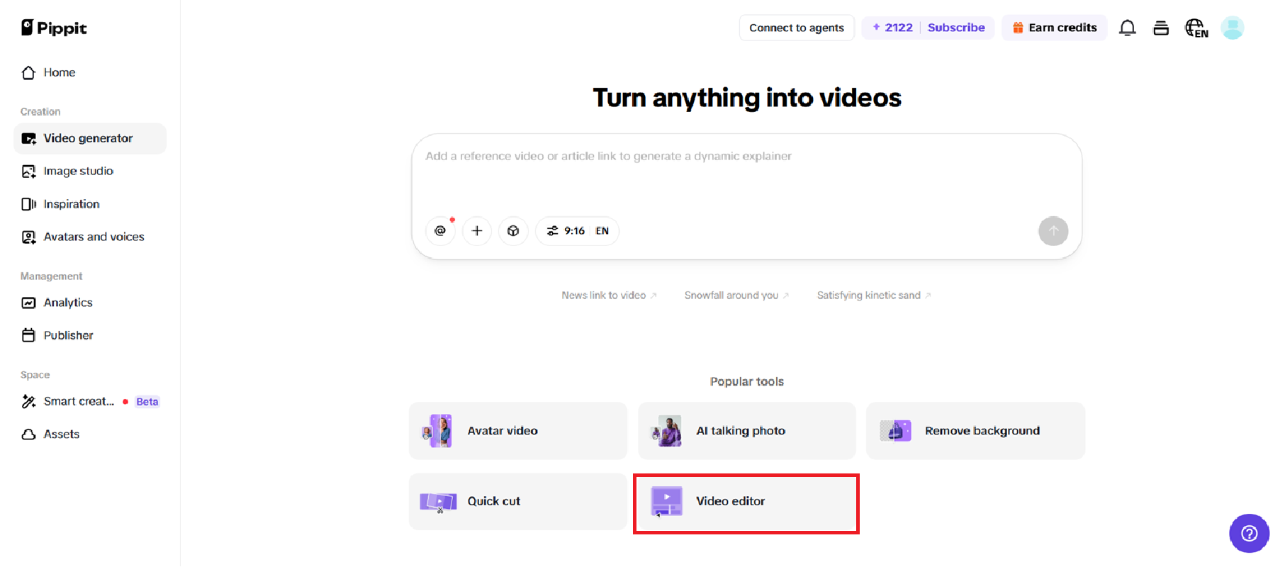 Open video editor