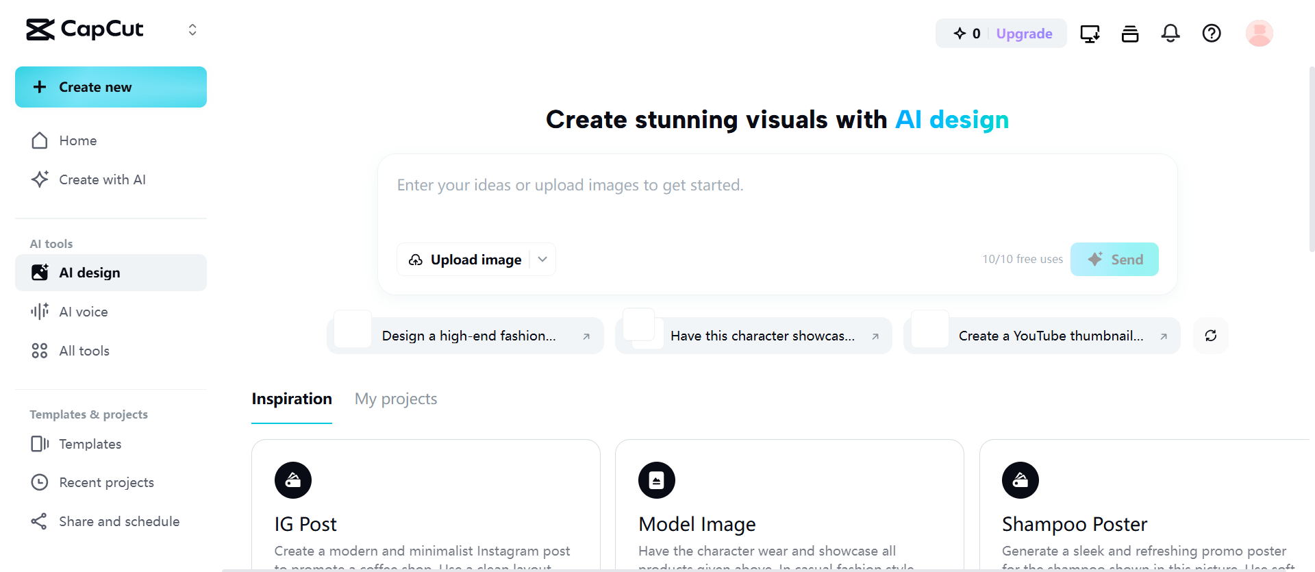 CapCut Web AI design