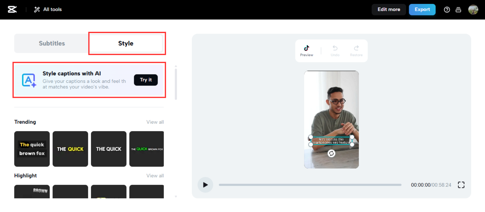 Pick your subtitle style
