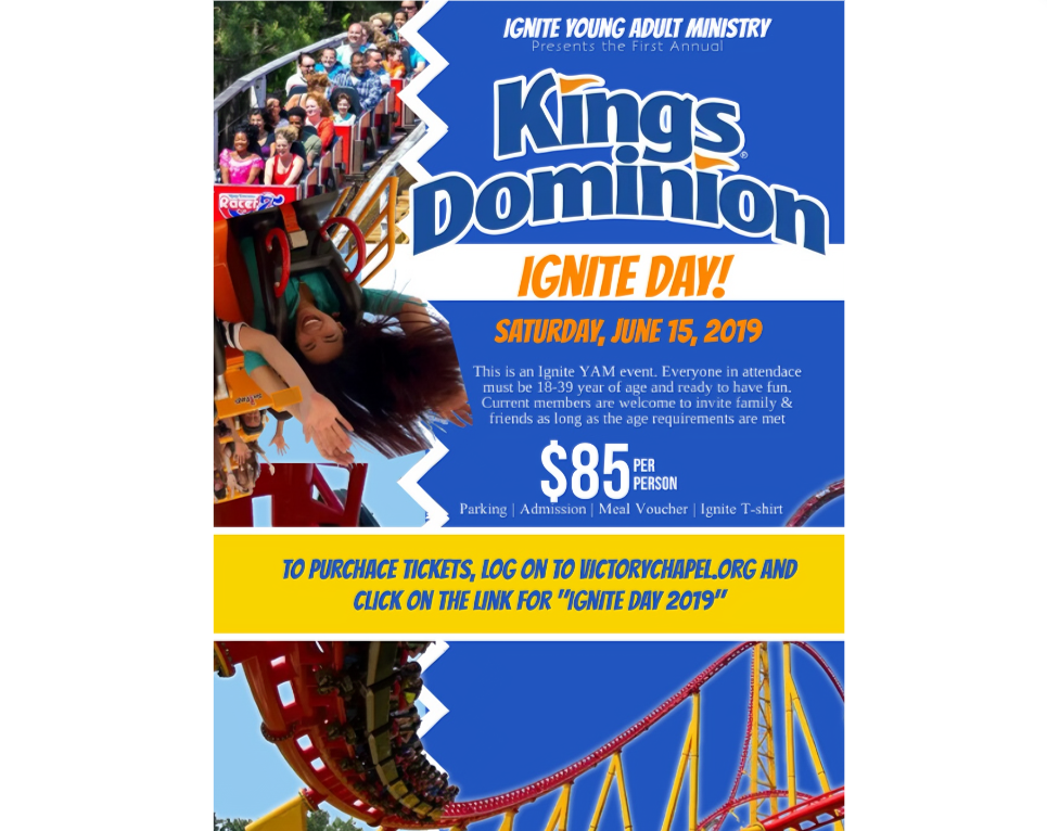 Kings Dominion Ignite Day flyer
