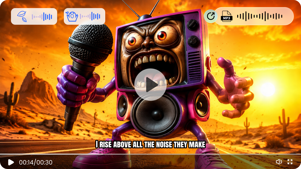 Generate viral clips with synced lyrics, beats, and character actions