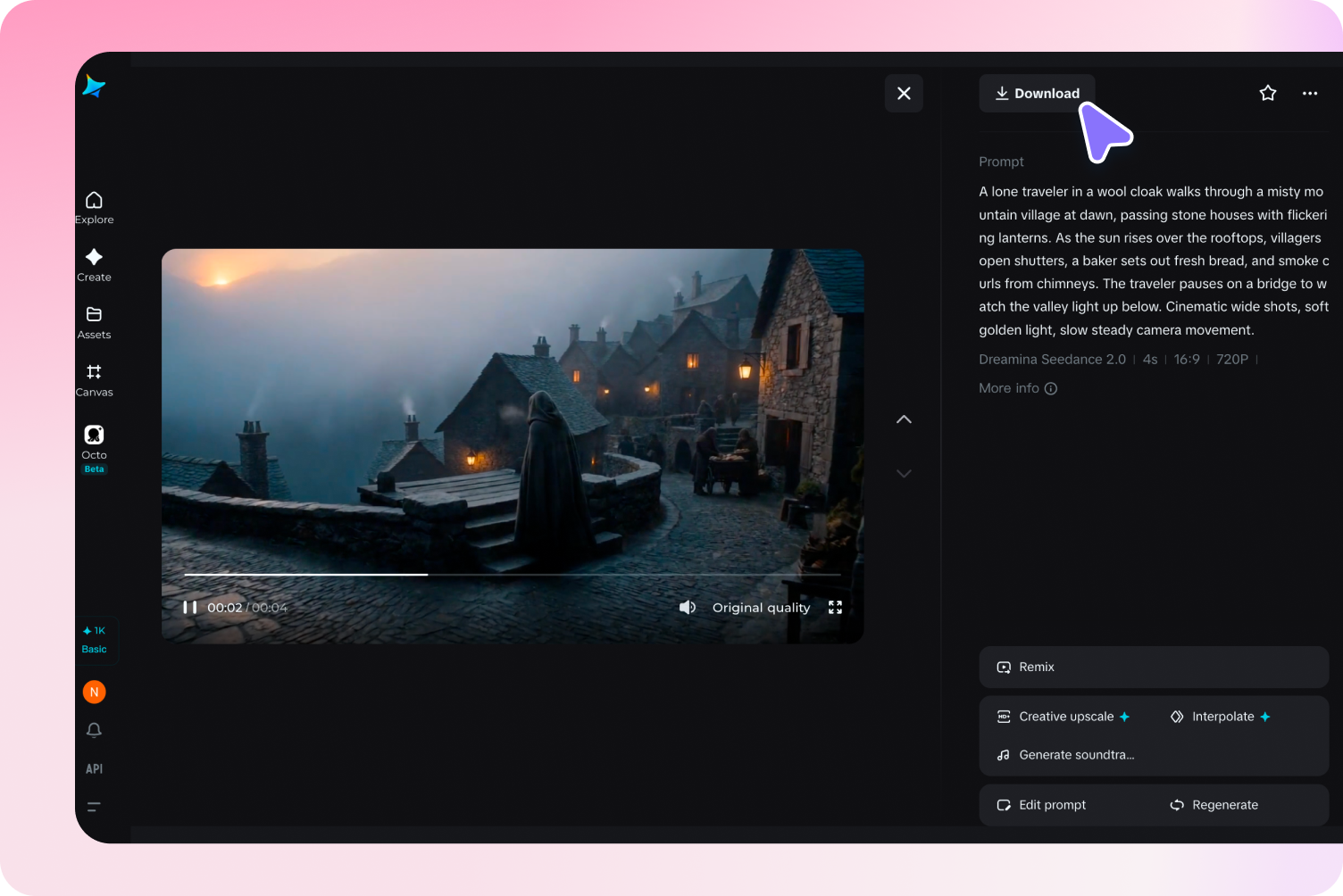 Preview and download your video