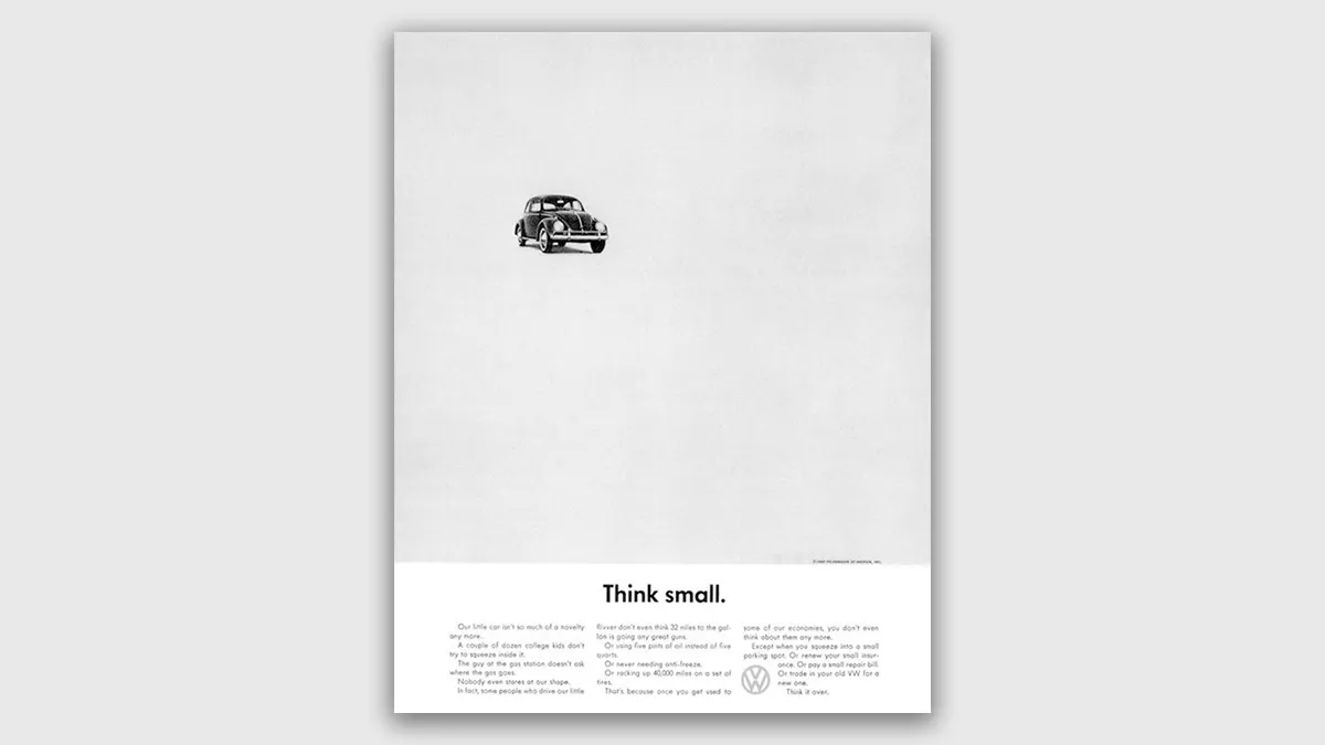 Volkswagen "Think Small" (1960) poster