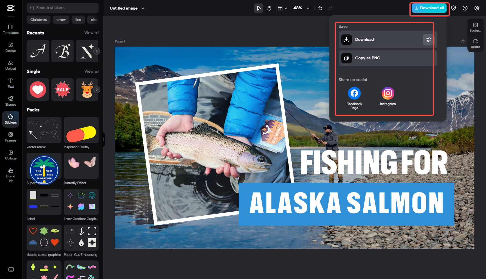Export the image in CapCut