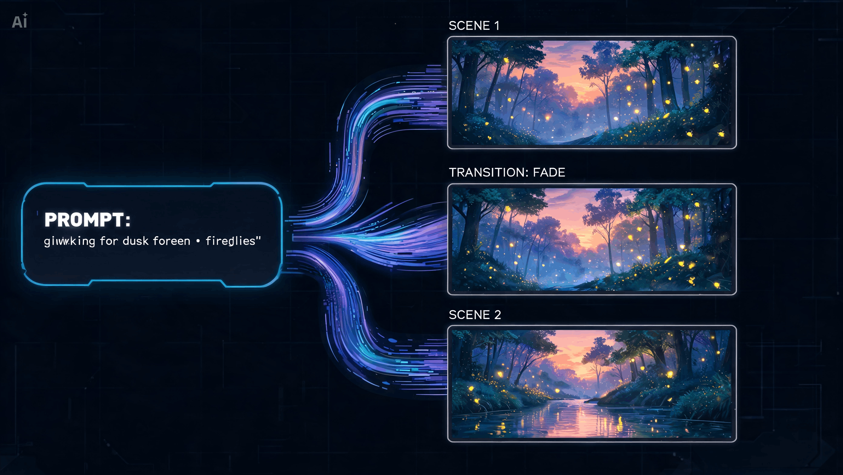Text to video scene building
