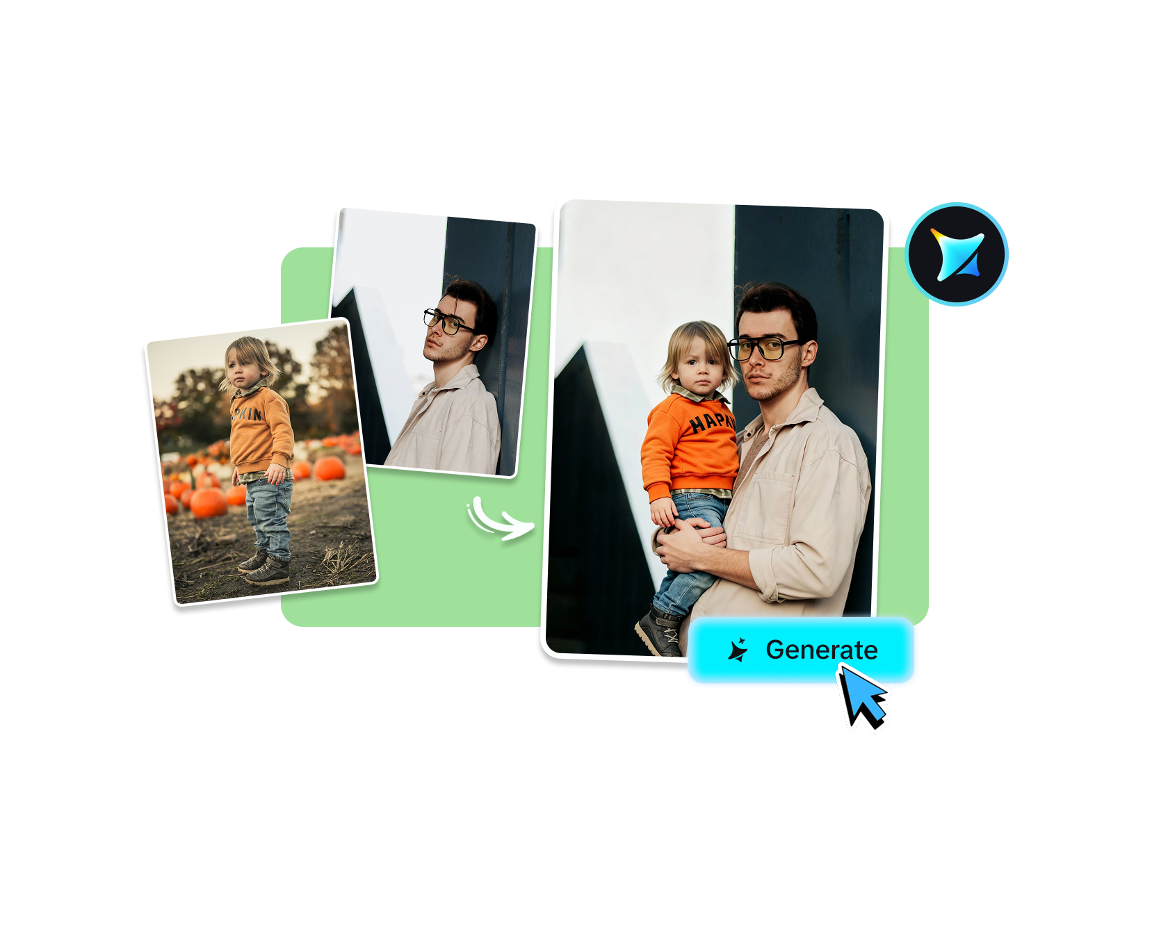 Generador gratuito de IA para combinar dos imágenes