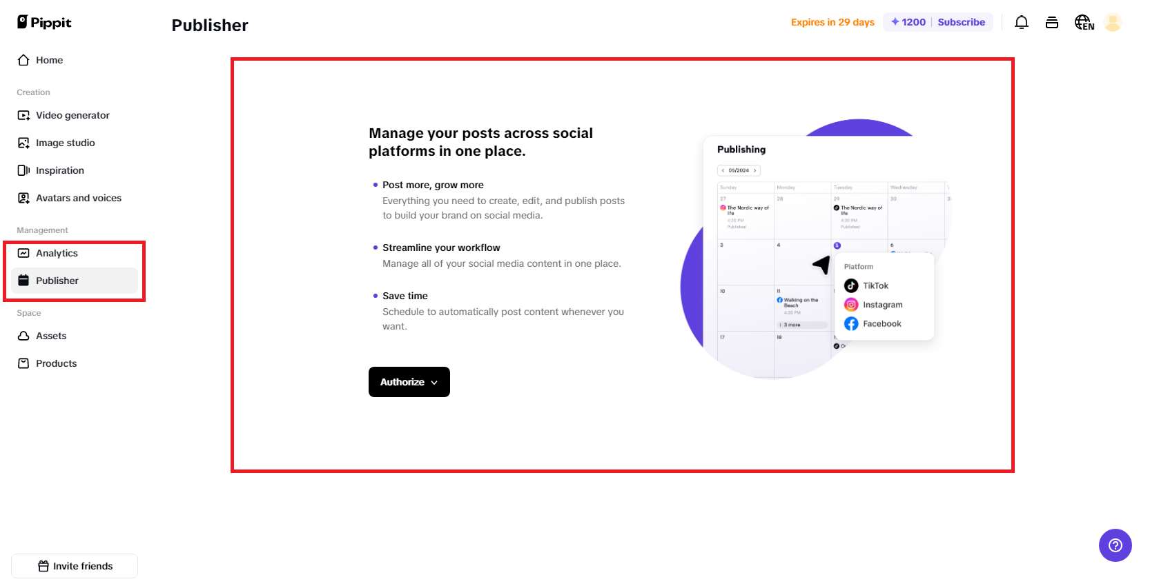 Auto-publishing at analytics