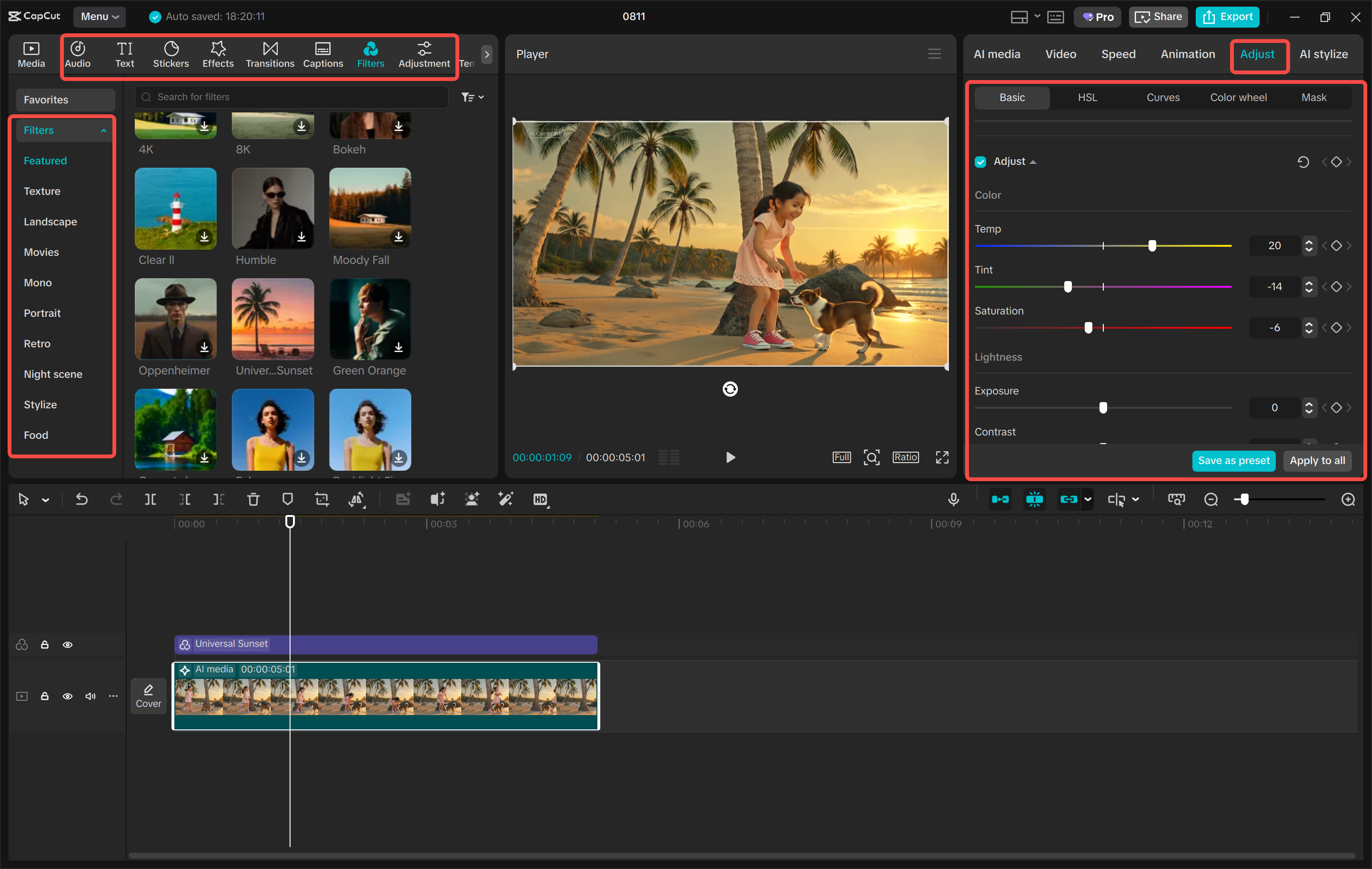 Modificare il video nel video editor desktop di CapCut