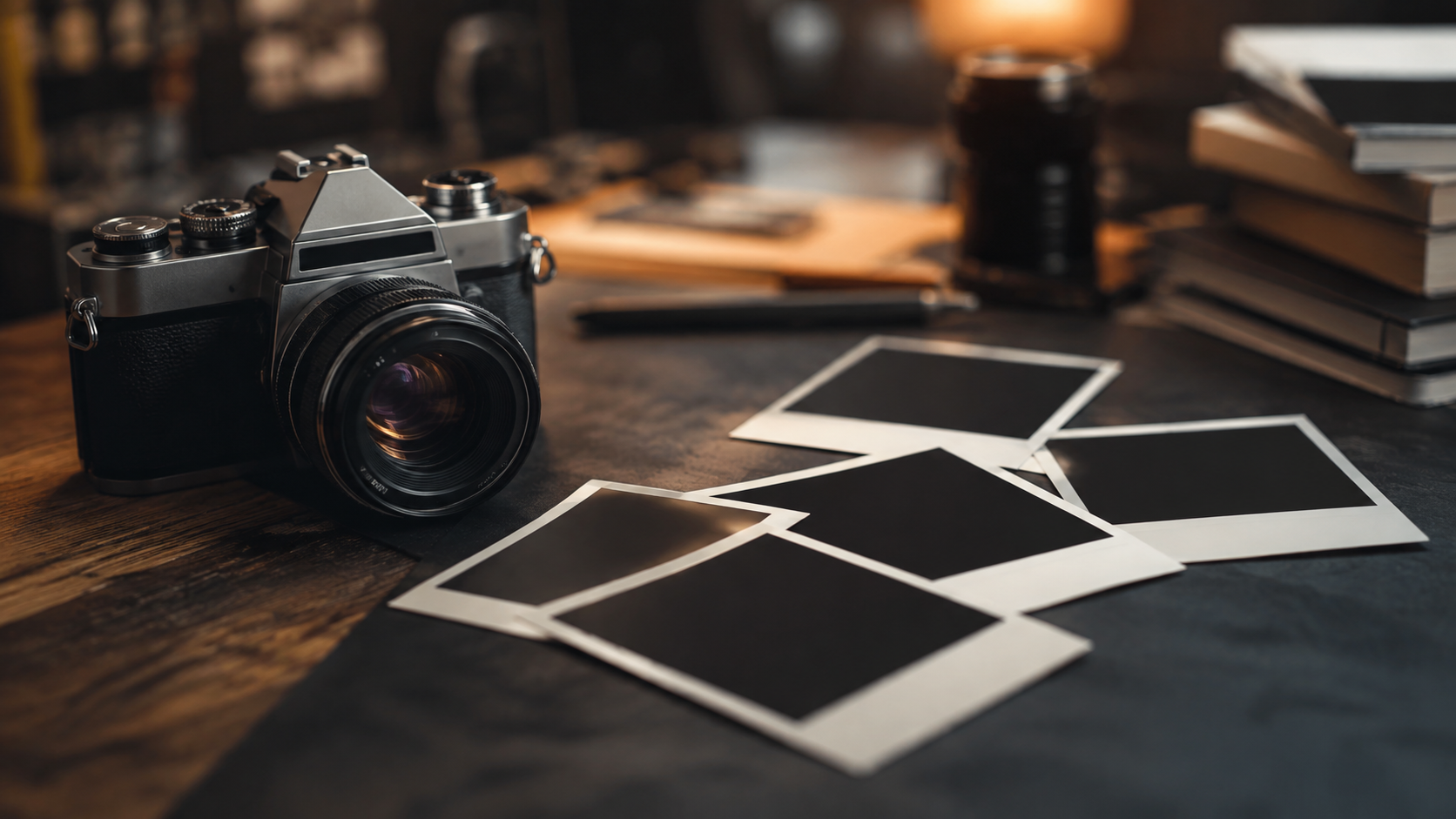 Camera beside Soft-Focus Prints for collage blur
