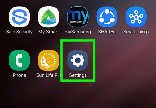 Opening the device setting of the mobile phone