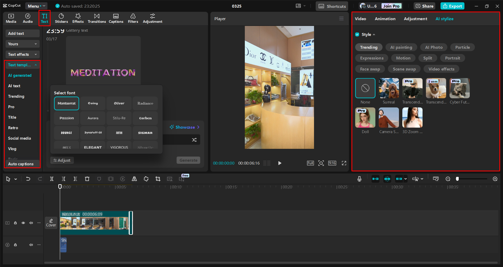 Editing an Instagram Reel in the CapCut desktop video editor