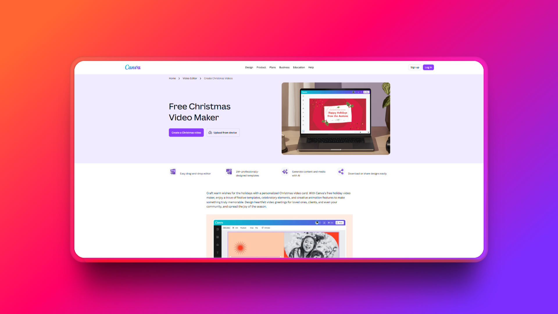 การสร้างวิดีโอคริสต์มาส AI ด้วย Canva