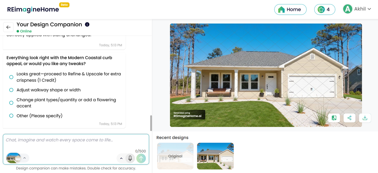 Interface ReimagineHome