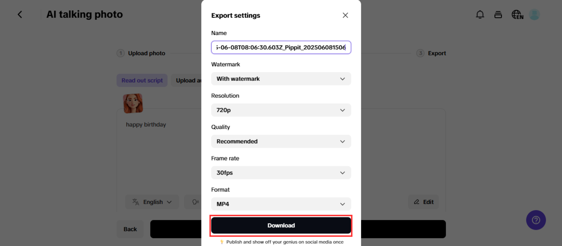 Download your talking pet interaction content
