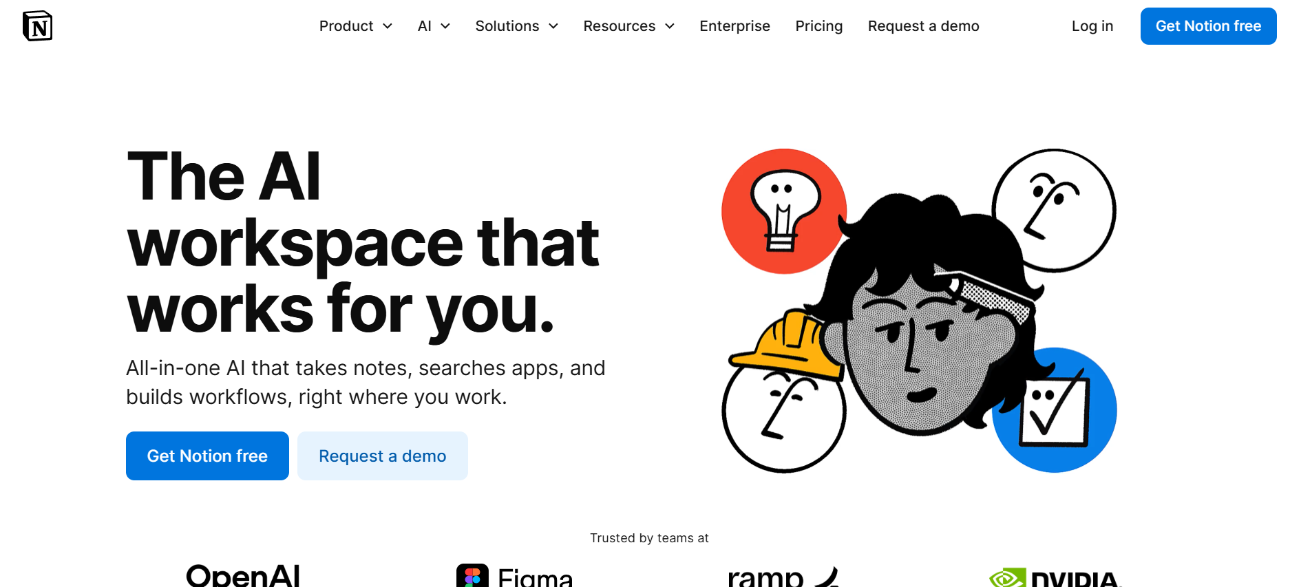 Notion AI főoldal
