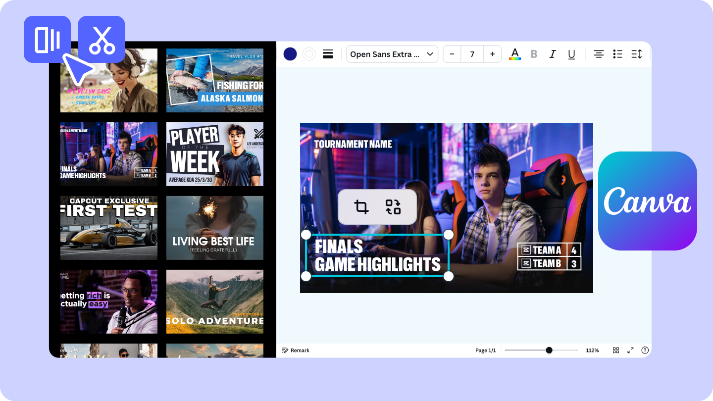 Mga thumbnail ng Canva youtube
