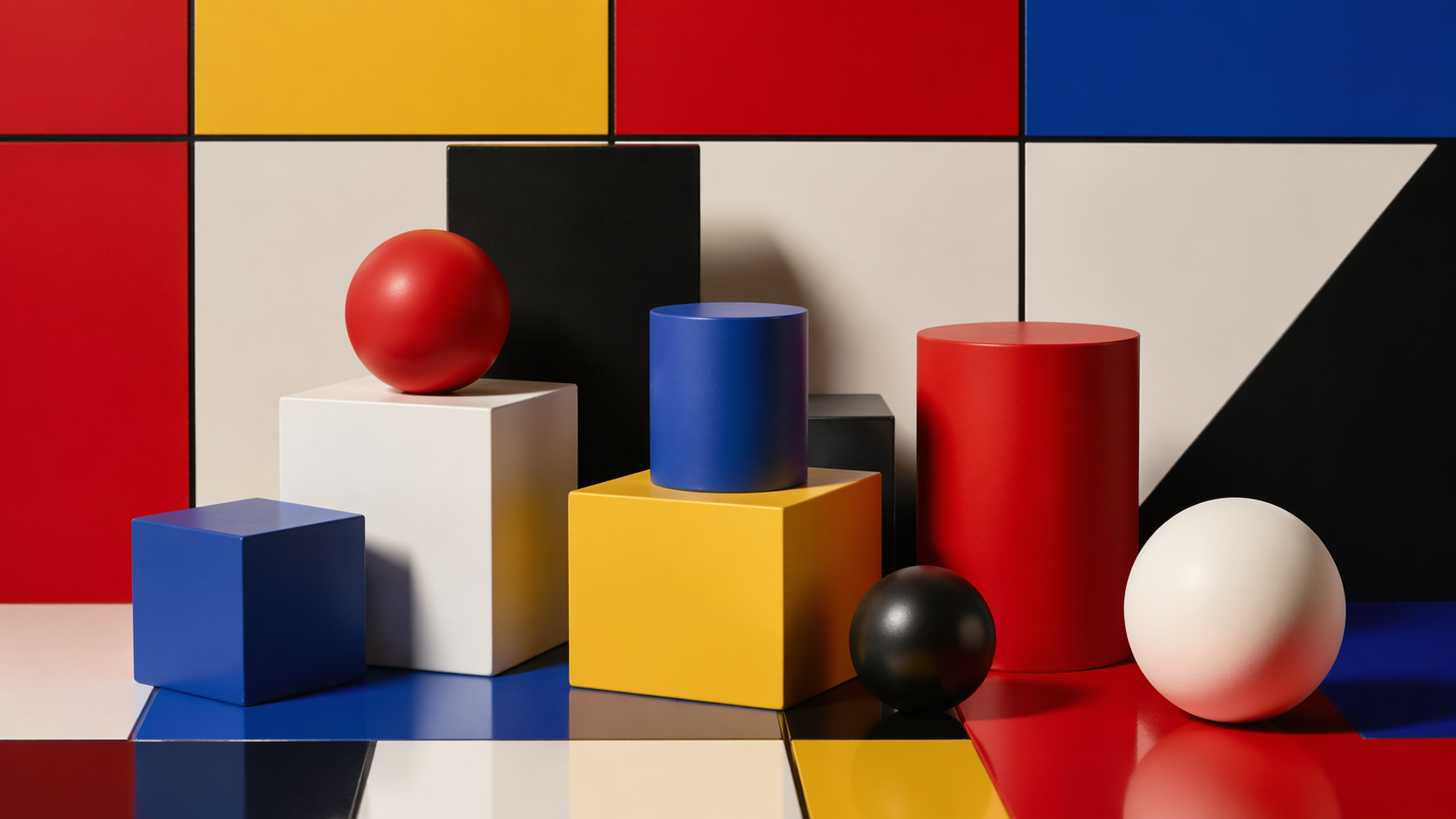 Dreamina Bauhaus Filter Prompt Beispiel 5: Color Grid Still Life