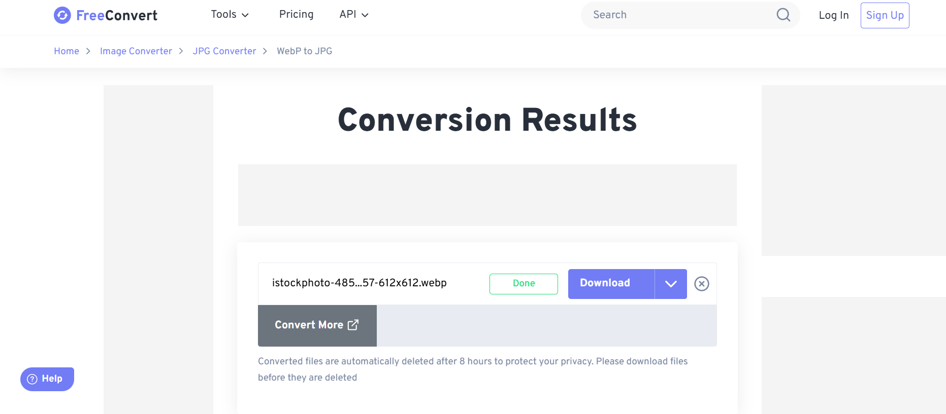 Konwertuj WebP na JPG za pomocą FreeConvert