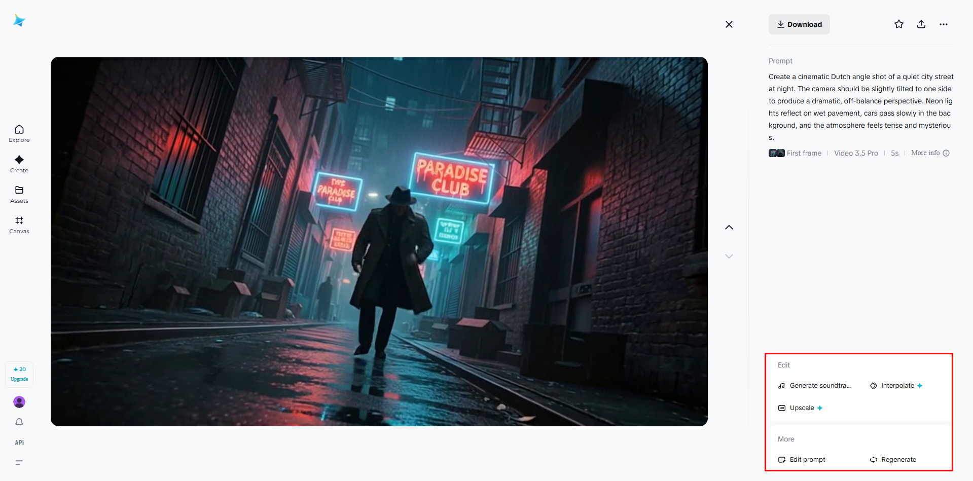 Edit or regenerate the video