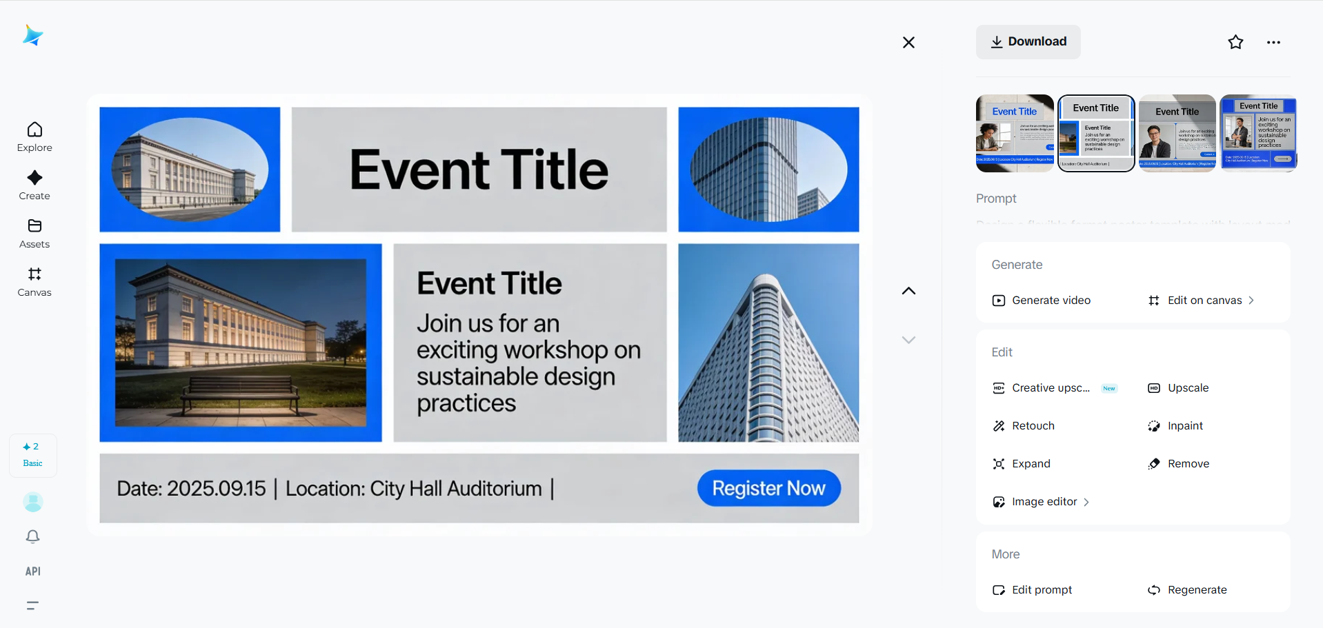 เทมเพลตโปสเตอร์รูปแบบยืดหยุ่นพร้อมโมดูลเลย์เอาต์