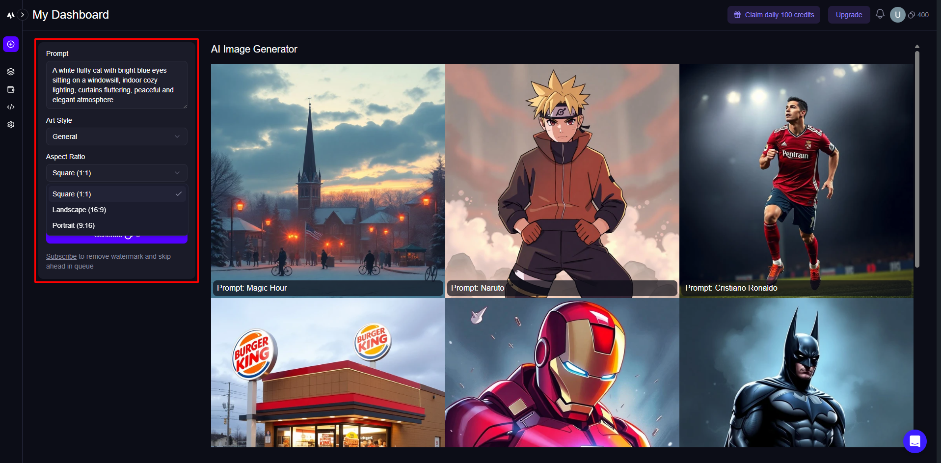 Customizing image setting in Magic Hour AI