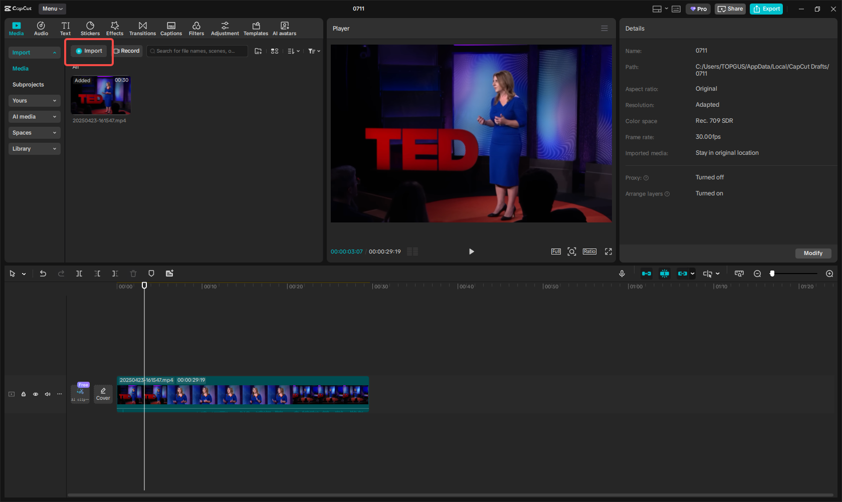 Upload your English video