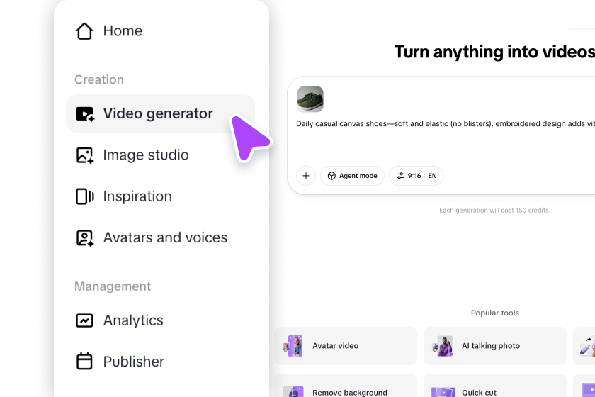 Access the Video generator