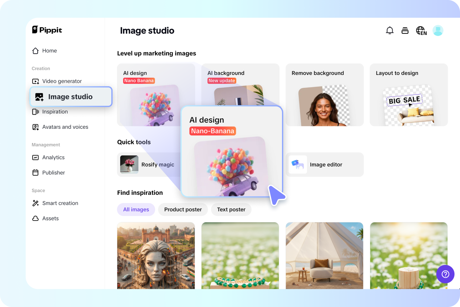 Step 1: Access the AI design tool 