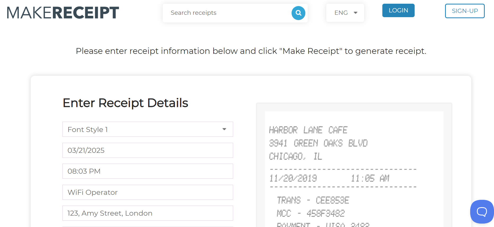 Make Receipt