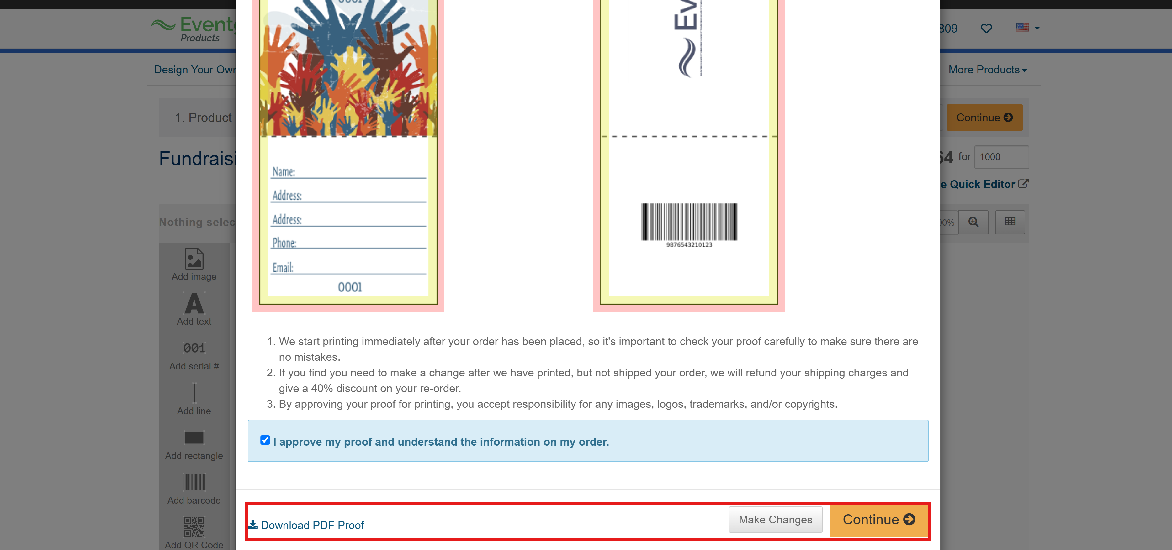Custom raffle tickets