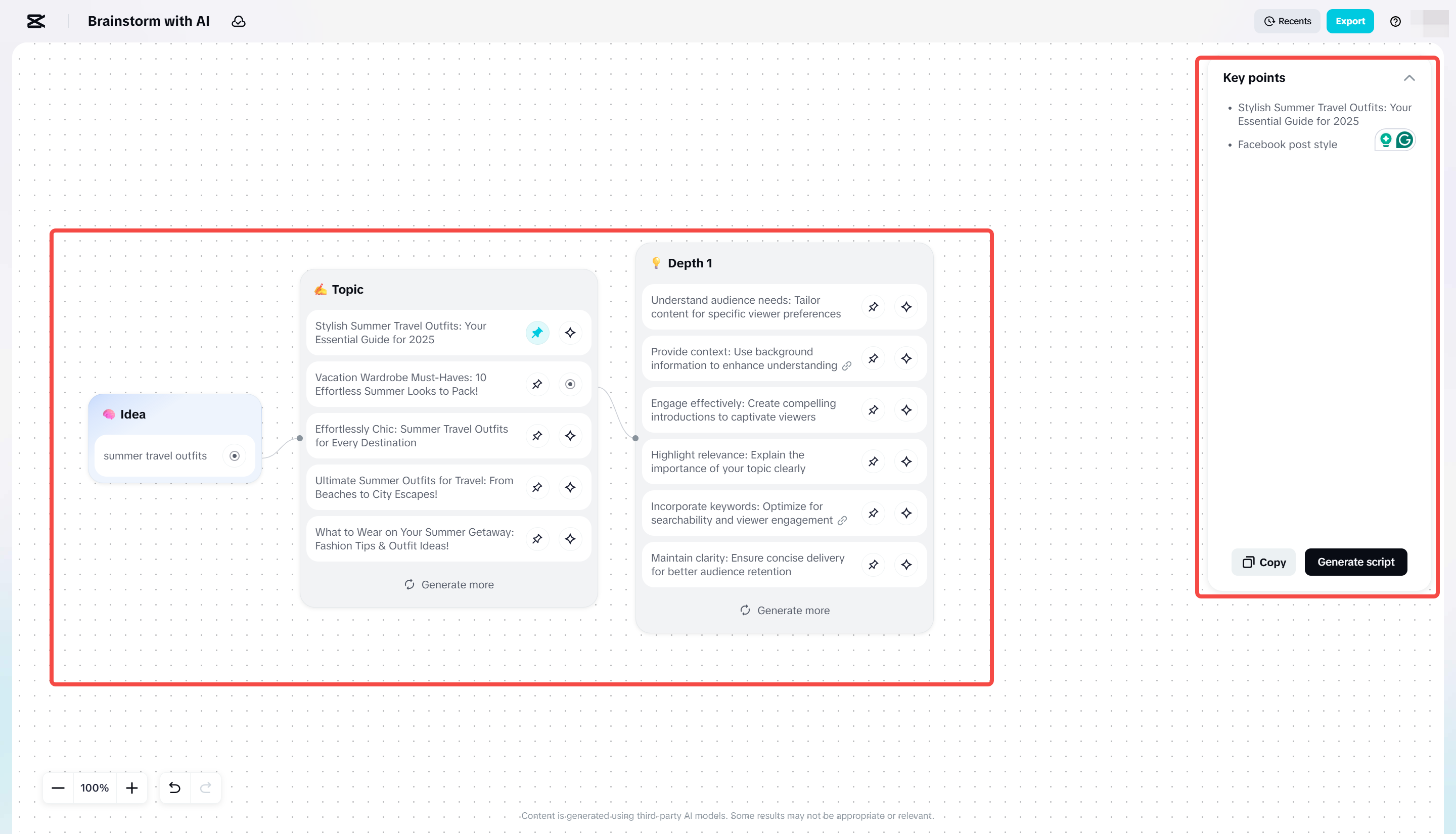 Enter your idea on CapCut Web