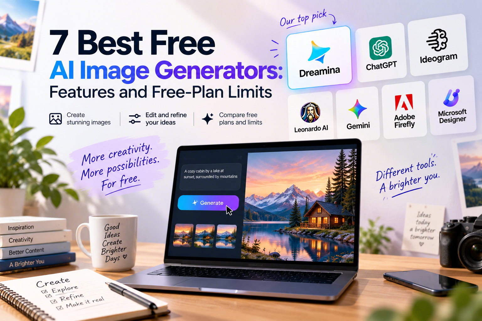 7 Best Free AI Image Generators: Features and Free-Plan Limits