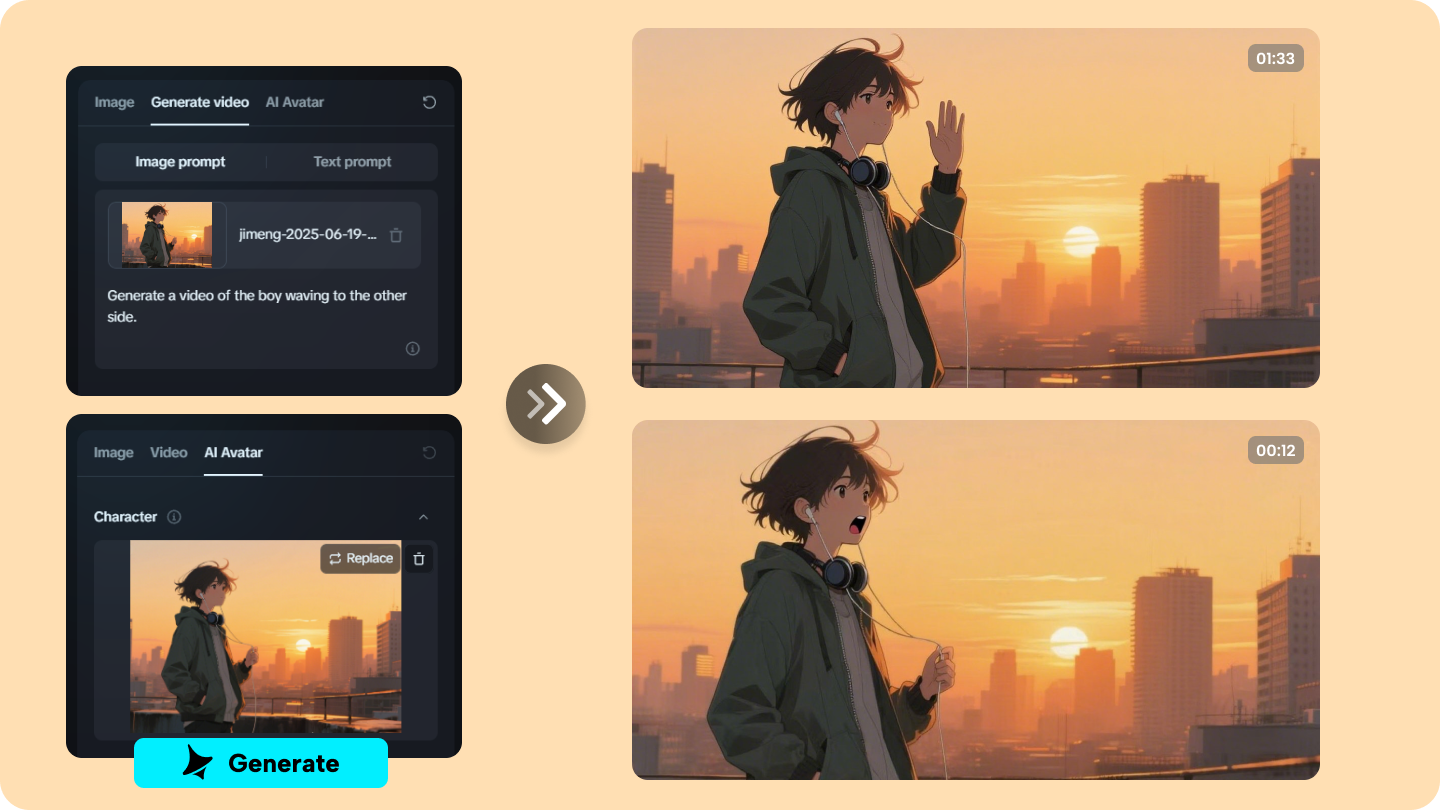 Immagine animata AI