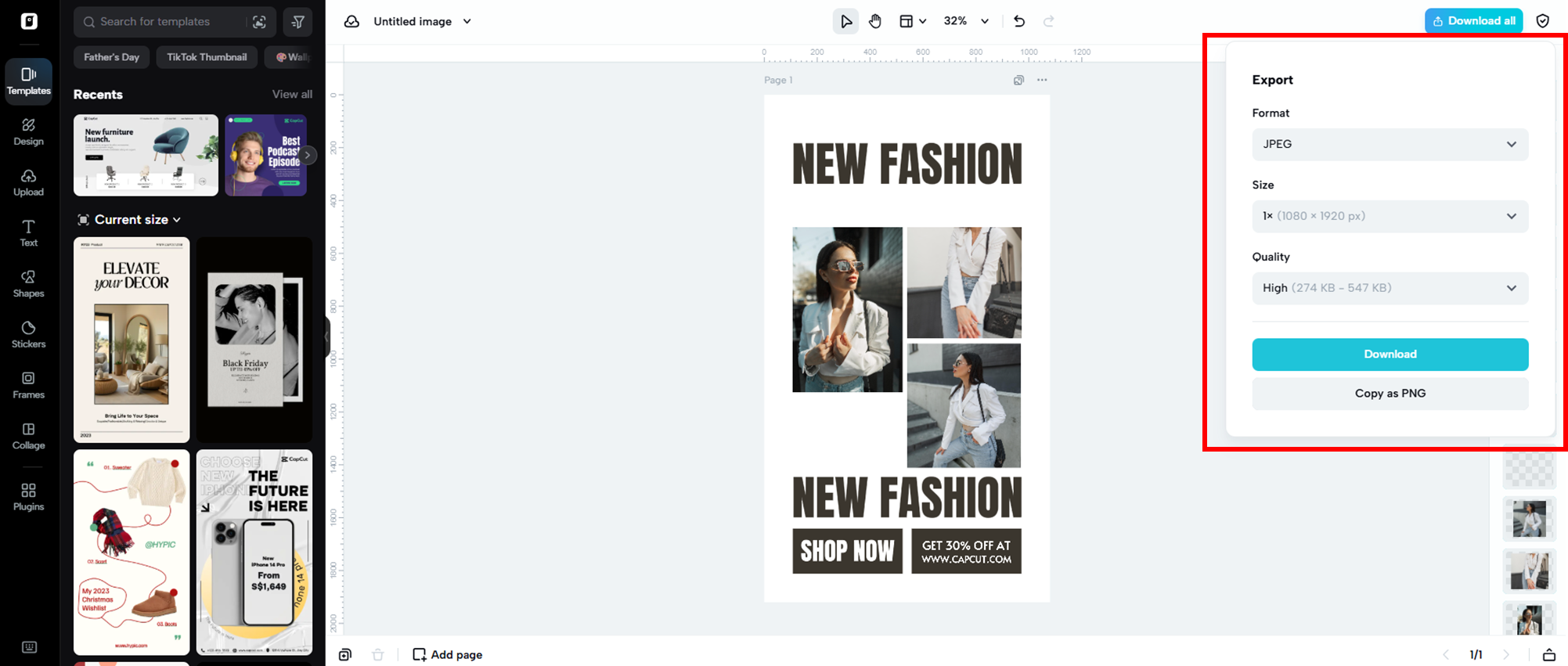Exporte e compartilhe
